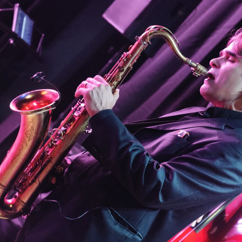A trumpeter performing at Stage & Stem